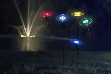 Sonnenfänger LED "Solardisc" Blume Magic 25 cm orange inkl. 1.50 m Stab (2 x gemufft)
